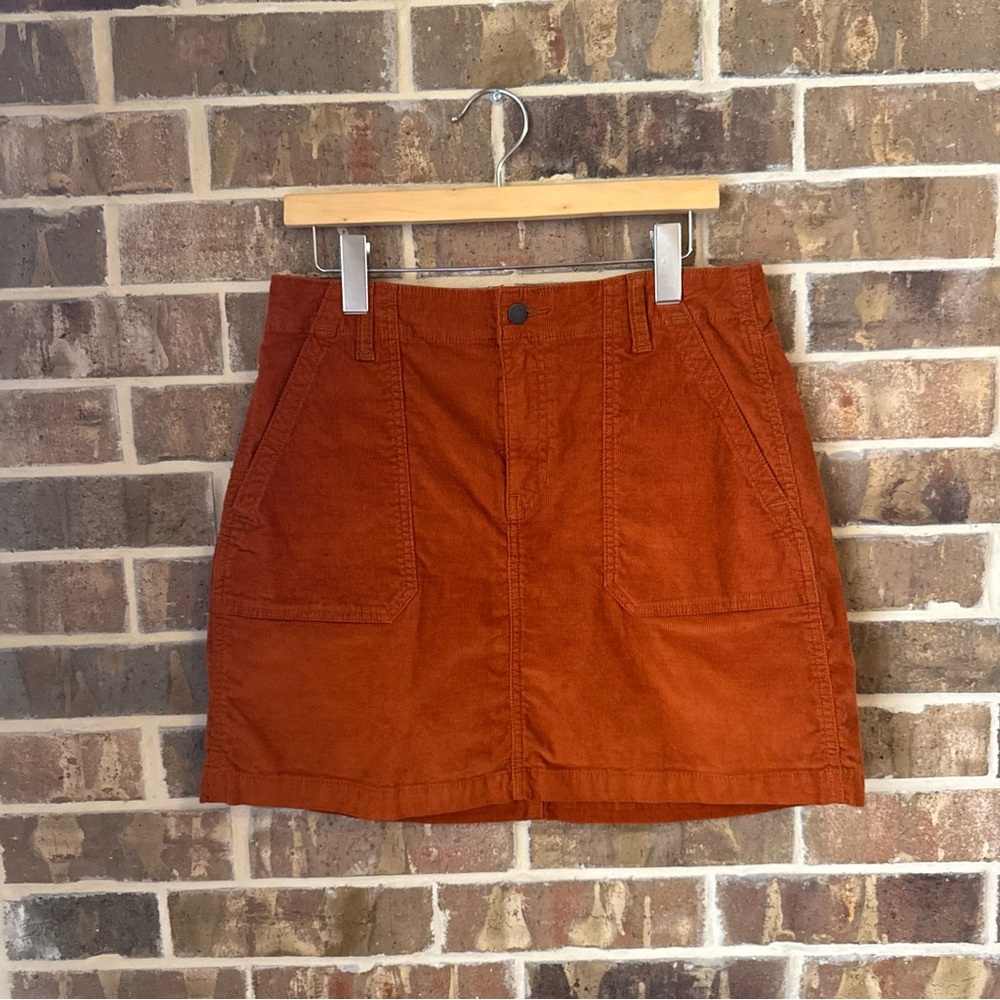 Old navy rust orange corduroy skirt